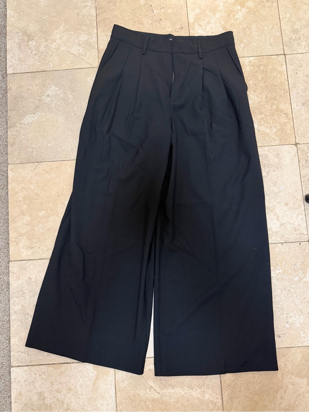 Madewell Black Wide-Leg Tailored Chinos